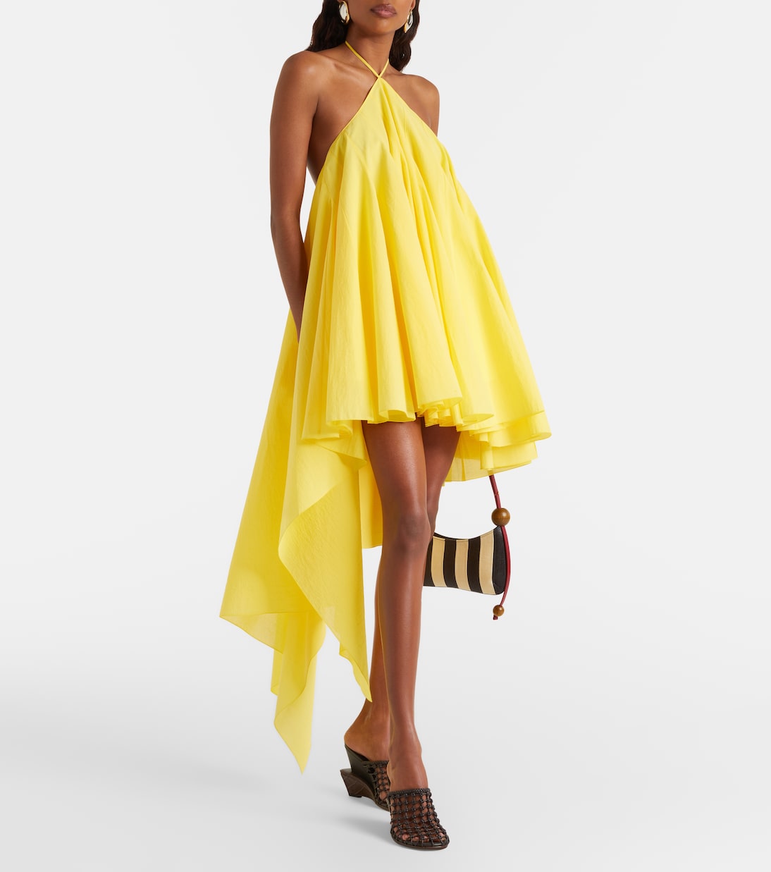 Jacquemus - Triangle asymmetric cotton-blend minidress