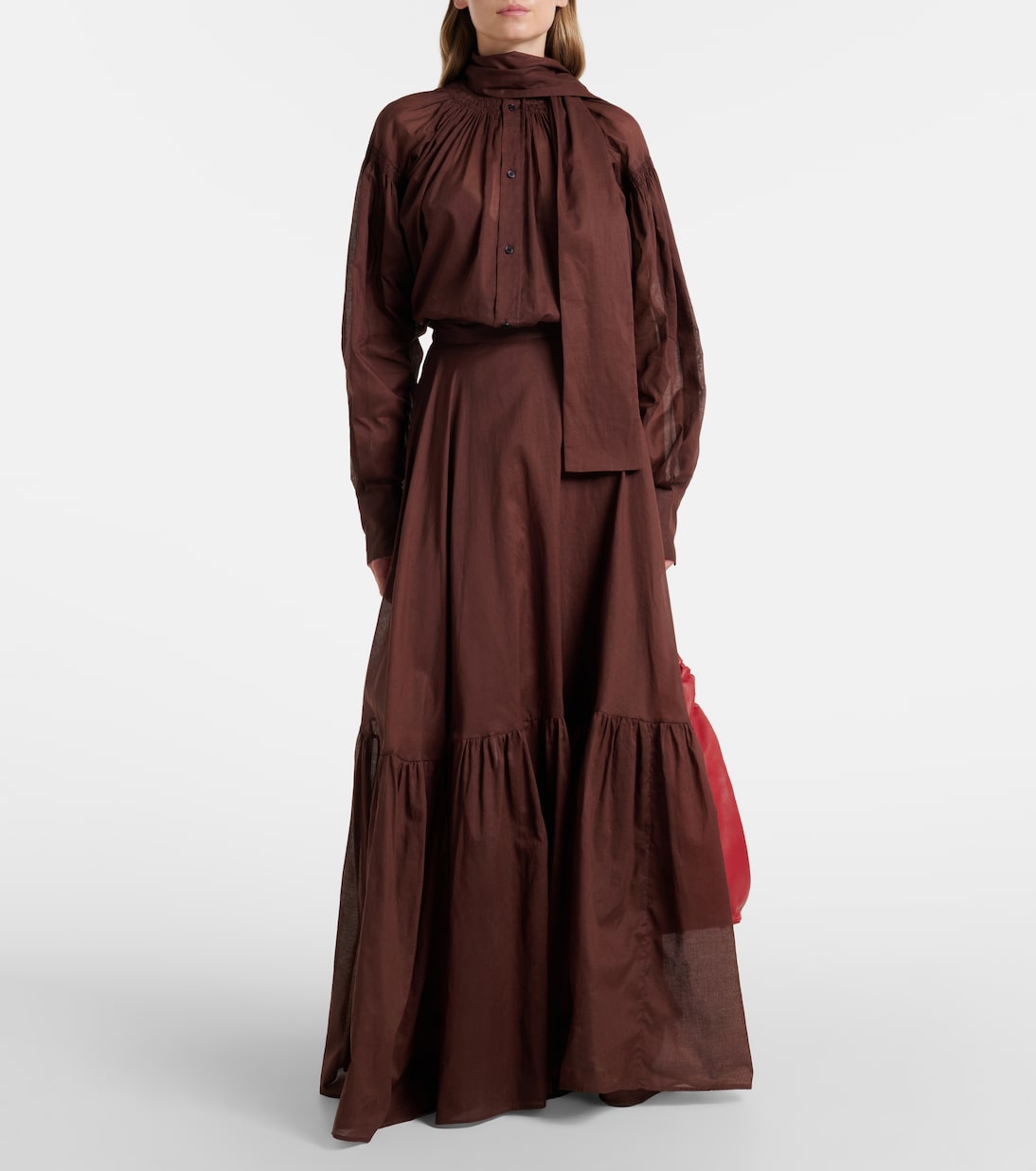 Plan C - Cotton organza maxi skirt