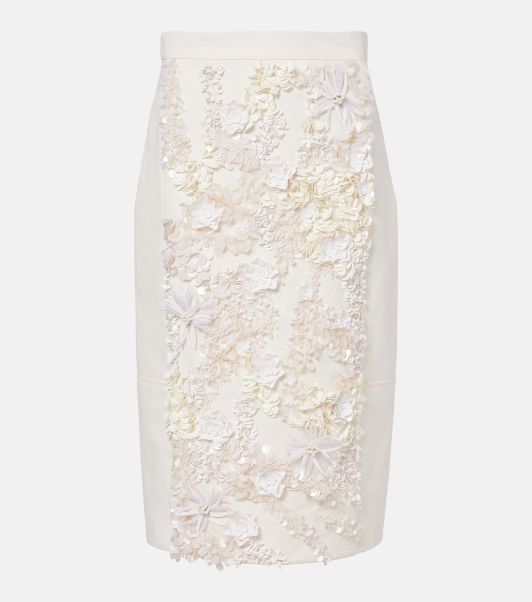 Plan C - Embellished cotton drill midi skirt