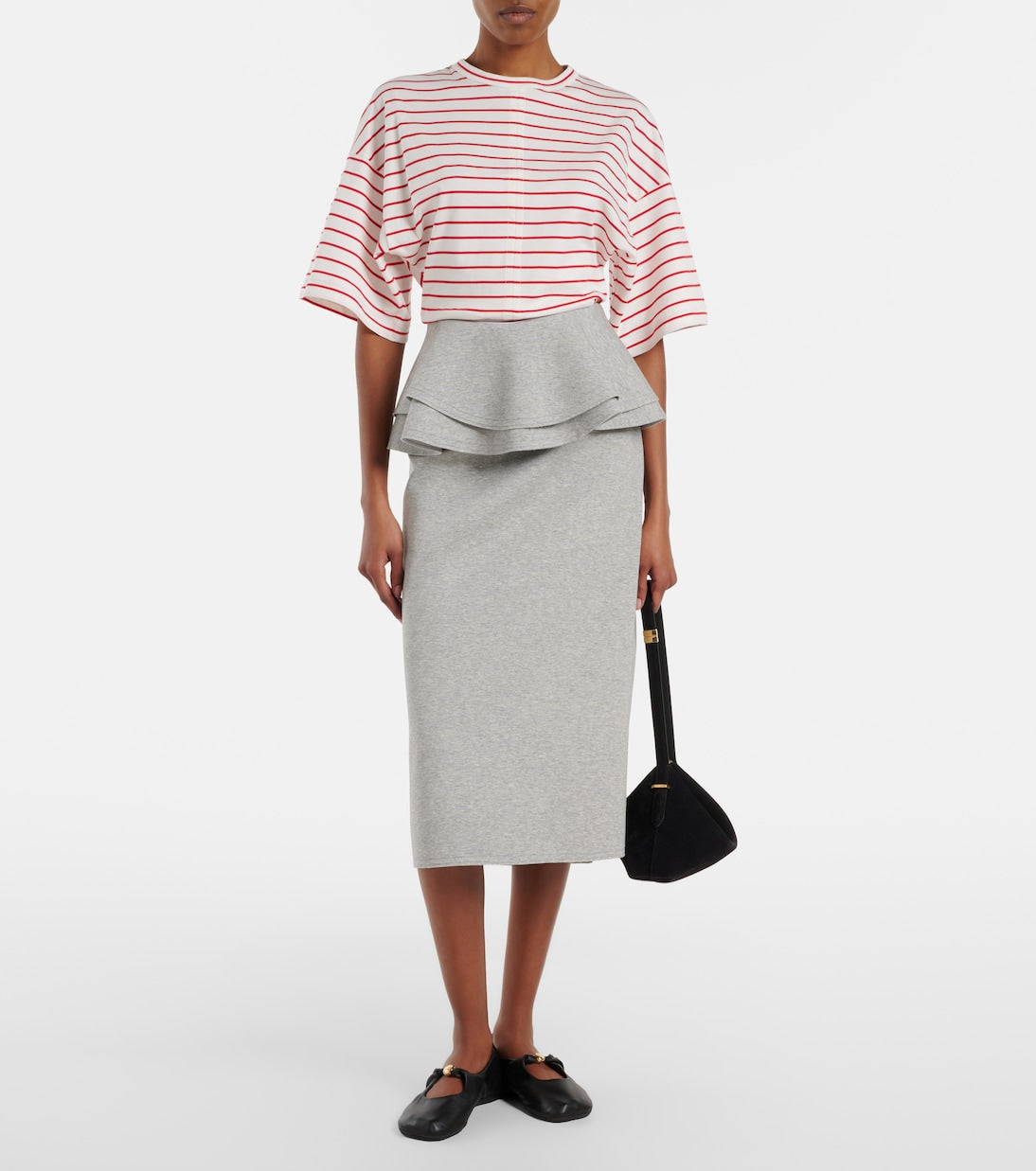 Plan C - Striped cotton jersey T-shirt