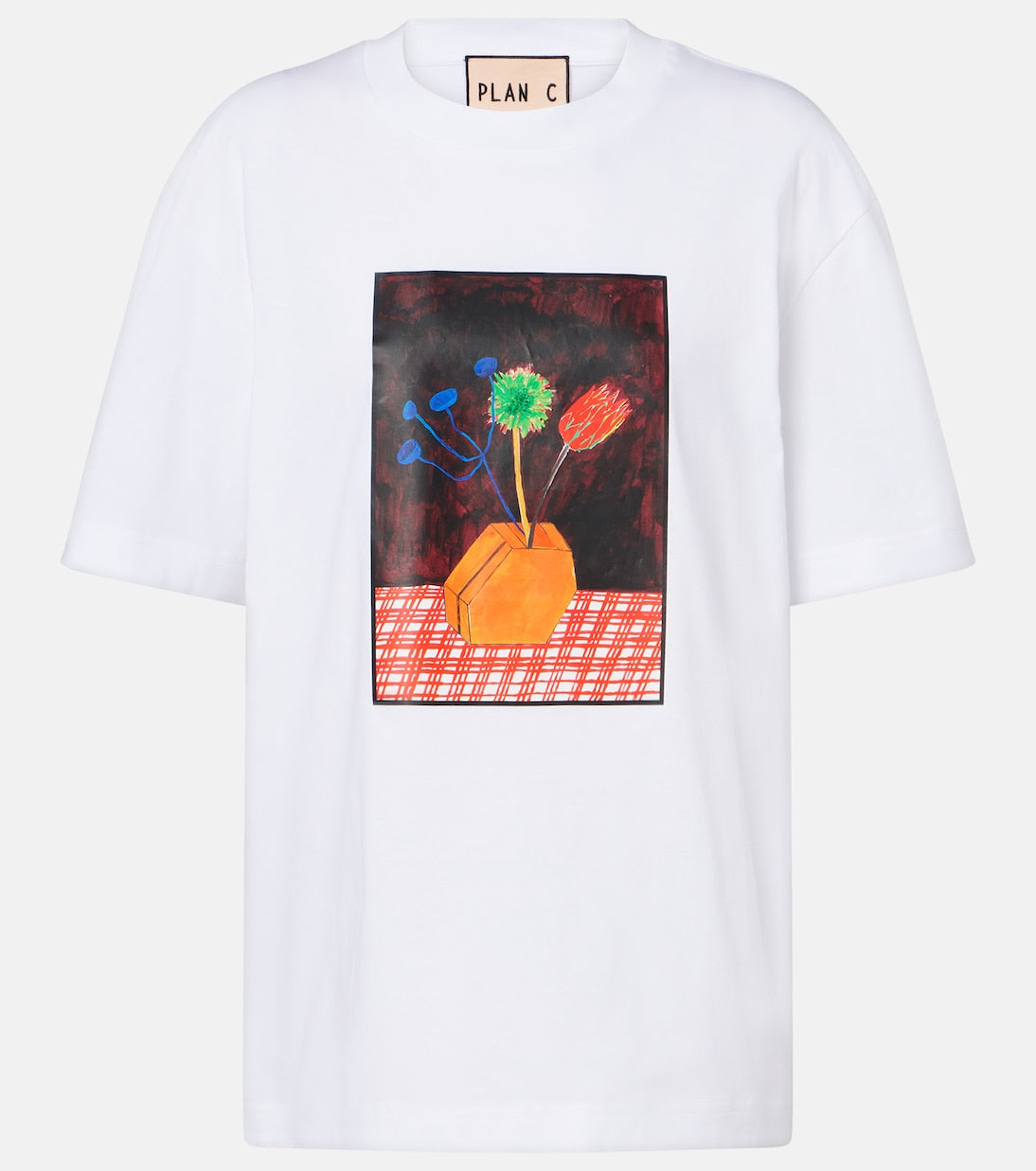 Plan C - Printed cotton jersey T-shirt