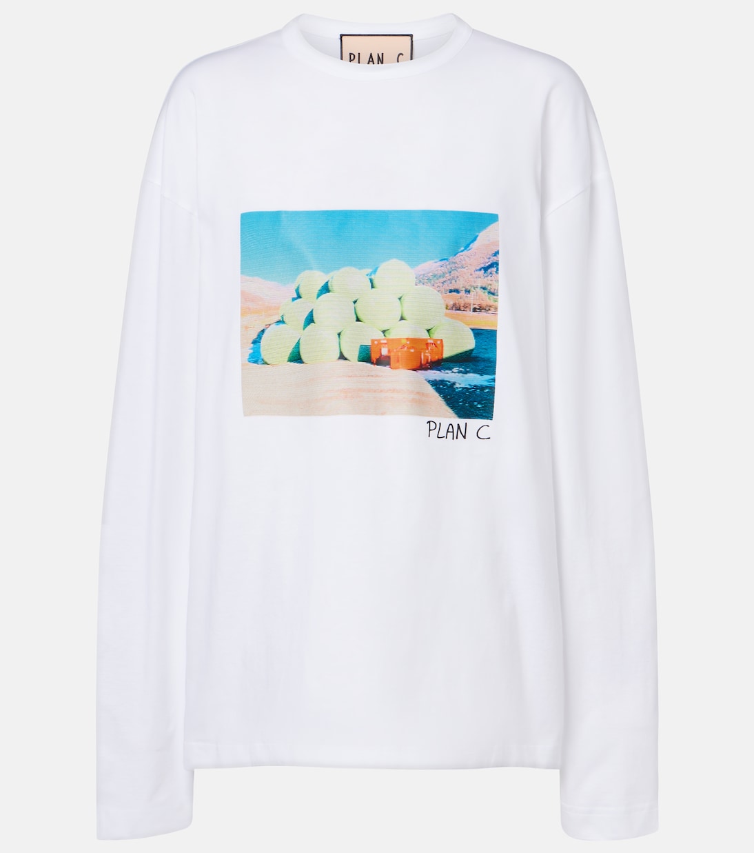 Plan C - Printed cotton jersey T-shirt