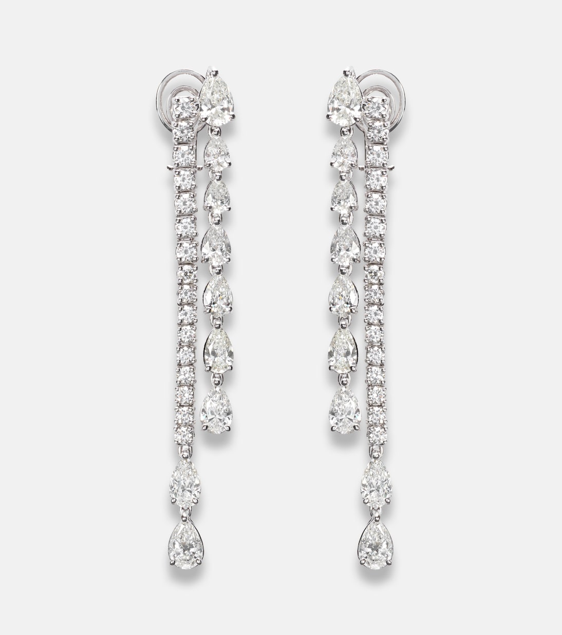 Bucherer Fine Jewellery - Diamond Twist 18kt white gold drop earrings with diamonds