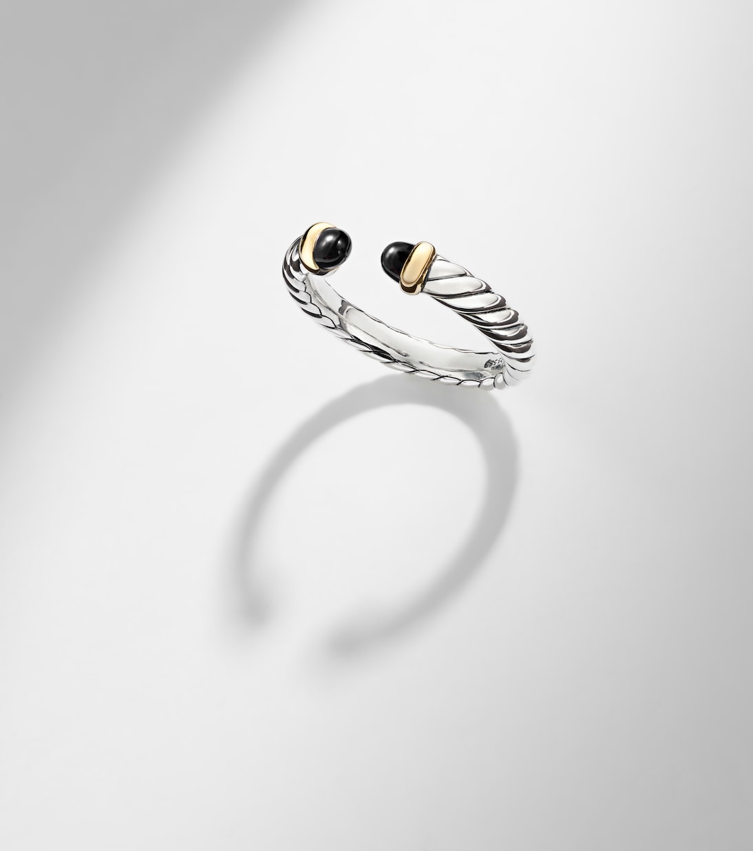 David Yurman - Cable Collectibles® Petite Cable sterling silver ring with onyx