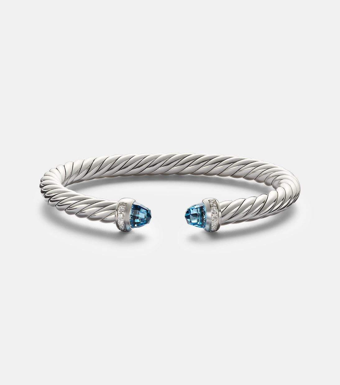 David Yurman - Cable Flex® sterling silver bracelet with diamonds and blue topaz