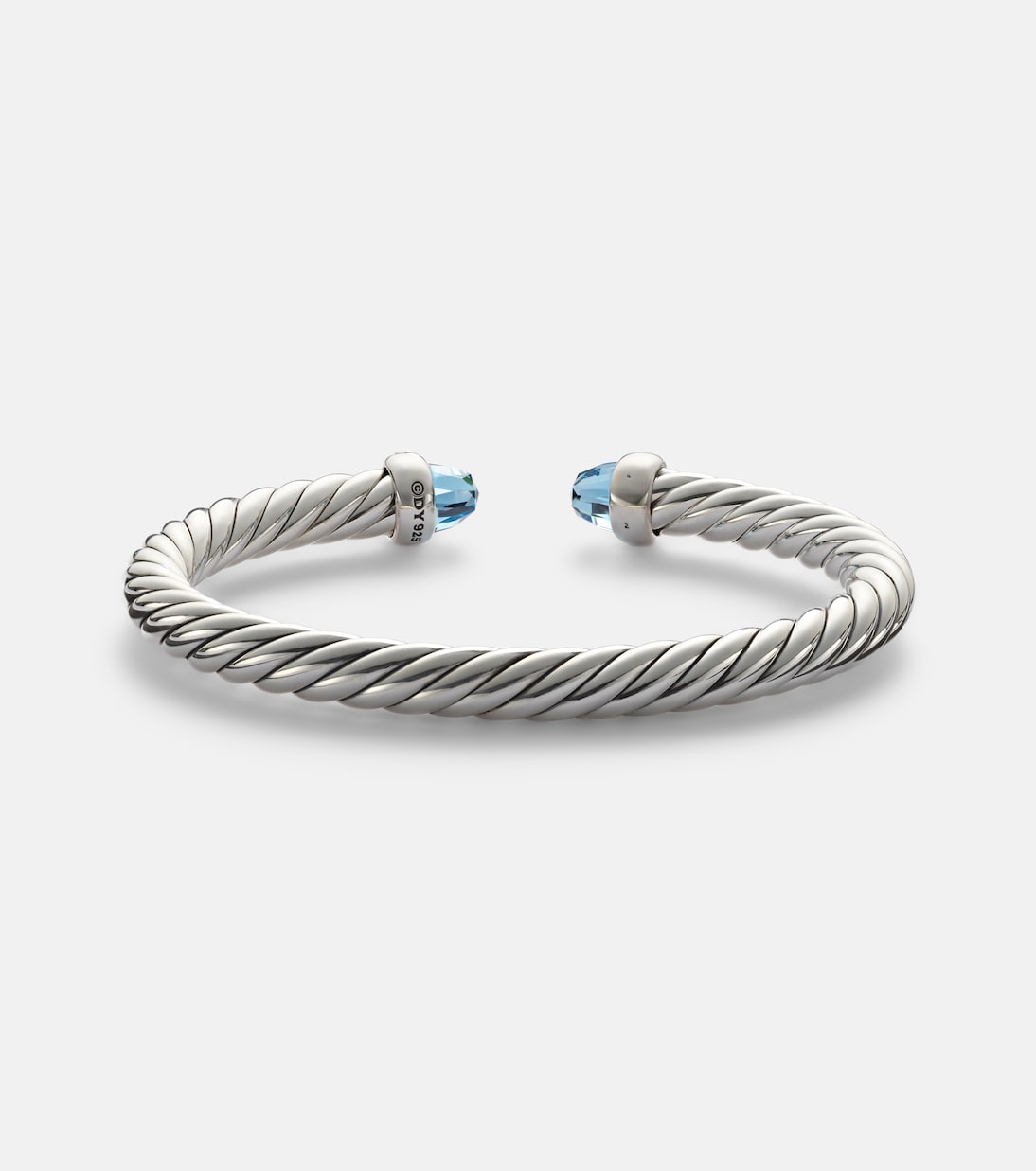 David Yurman - Cable Flex® sterling silver bracelet with diamonds and blue topaz
