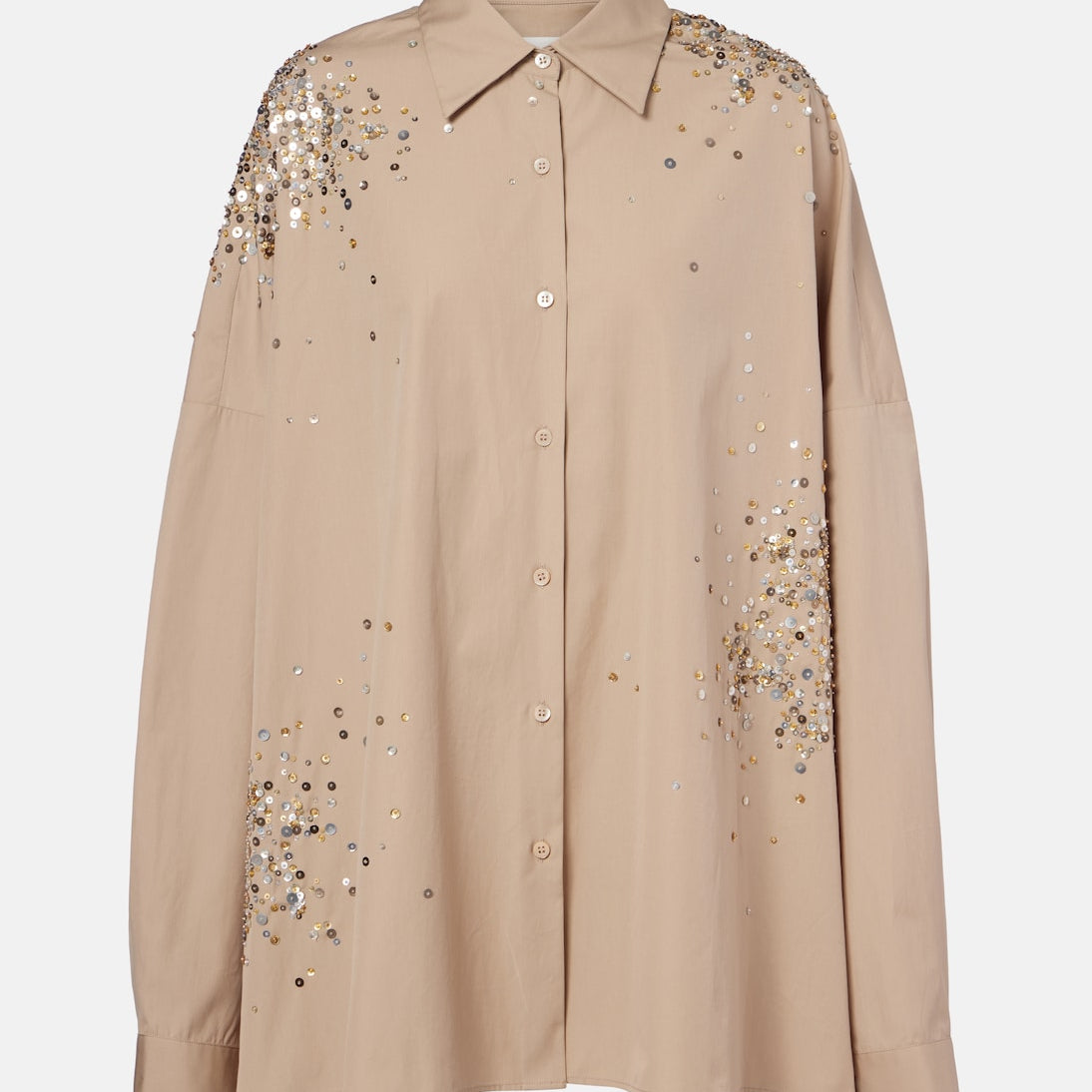 Dries Van Noten - Sequined oversized cotton shirt