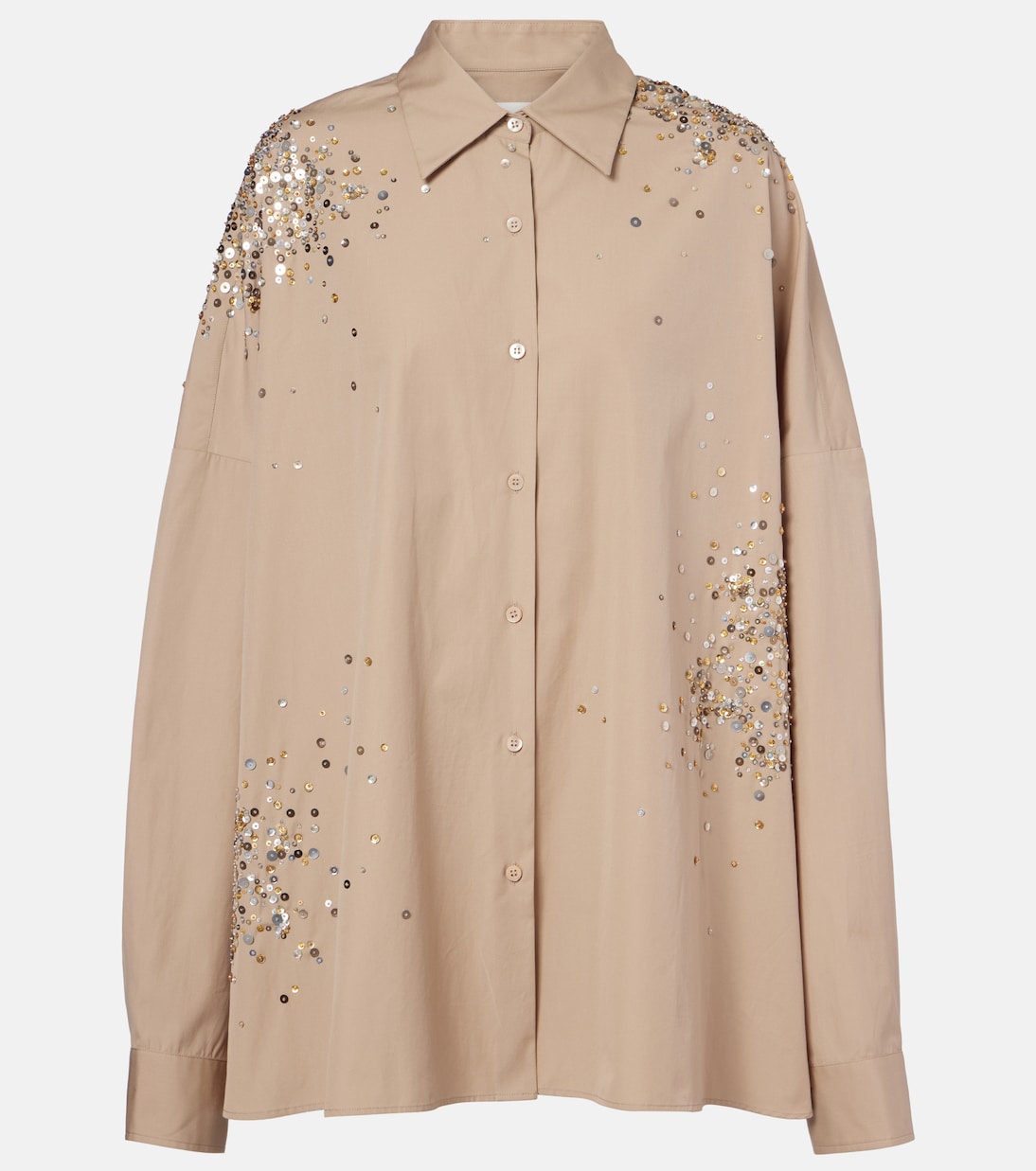 Dries Van Noten - Sequined oversized cotton shirt