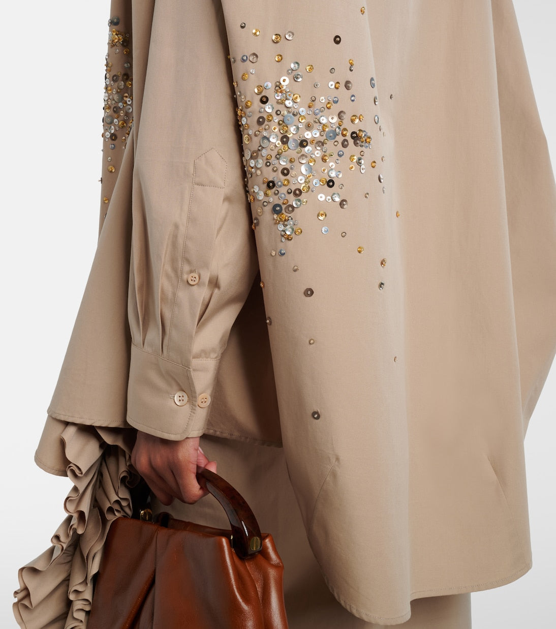 Dries Van Noten - Sequined oversized cotton shirt