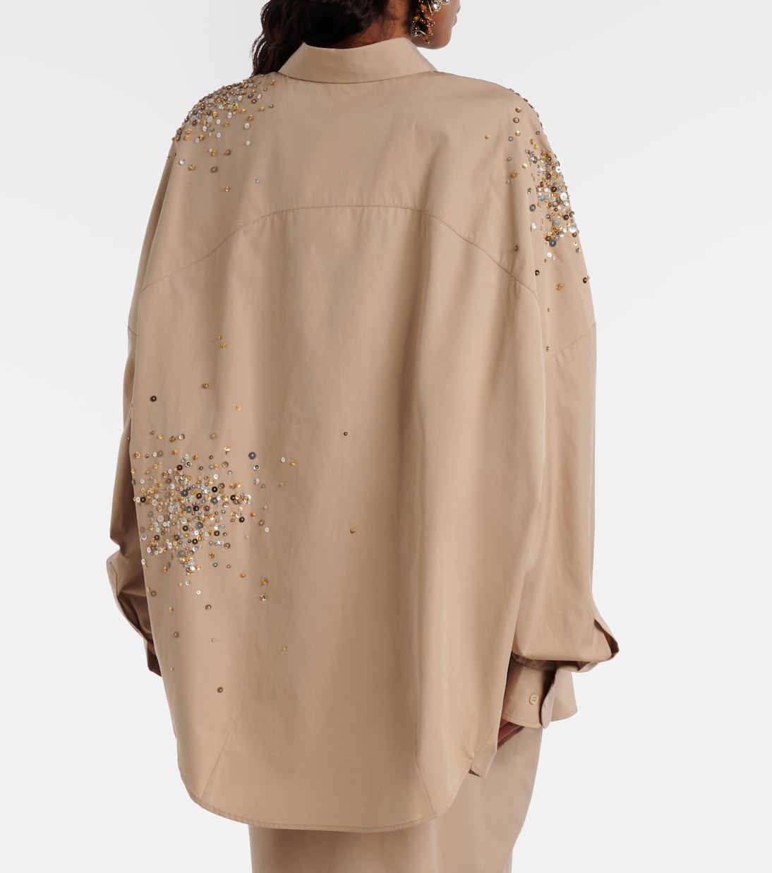 Dries Van Noten - Sequined oversized cotton shirt