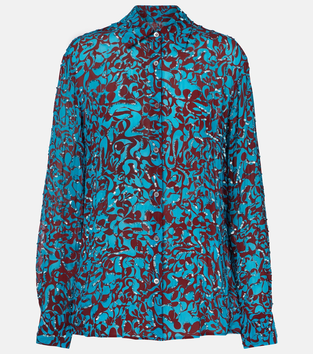 Dries Van Noten - Printed sequined shirt