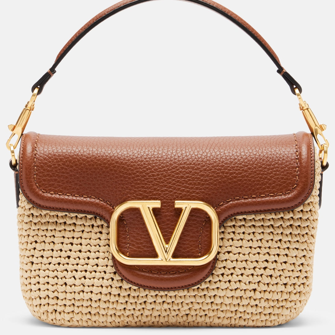 Valentino Garavani - Alltime raffia-effect shoulder bag