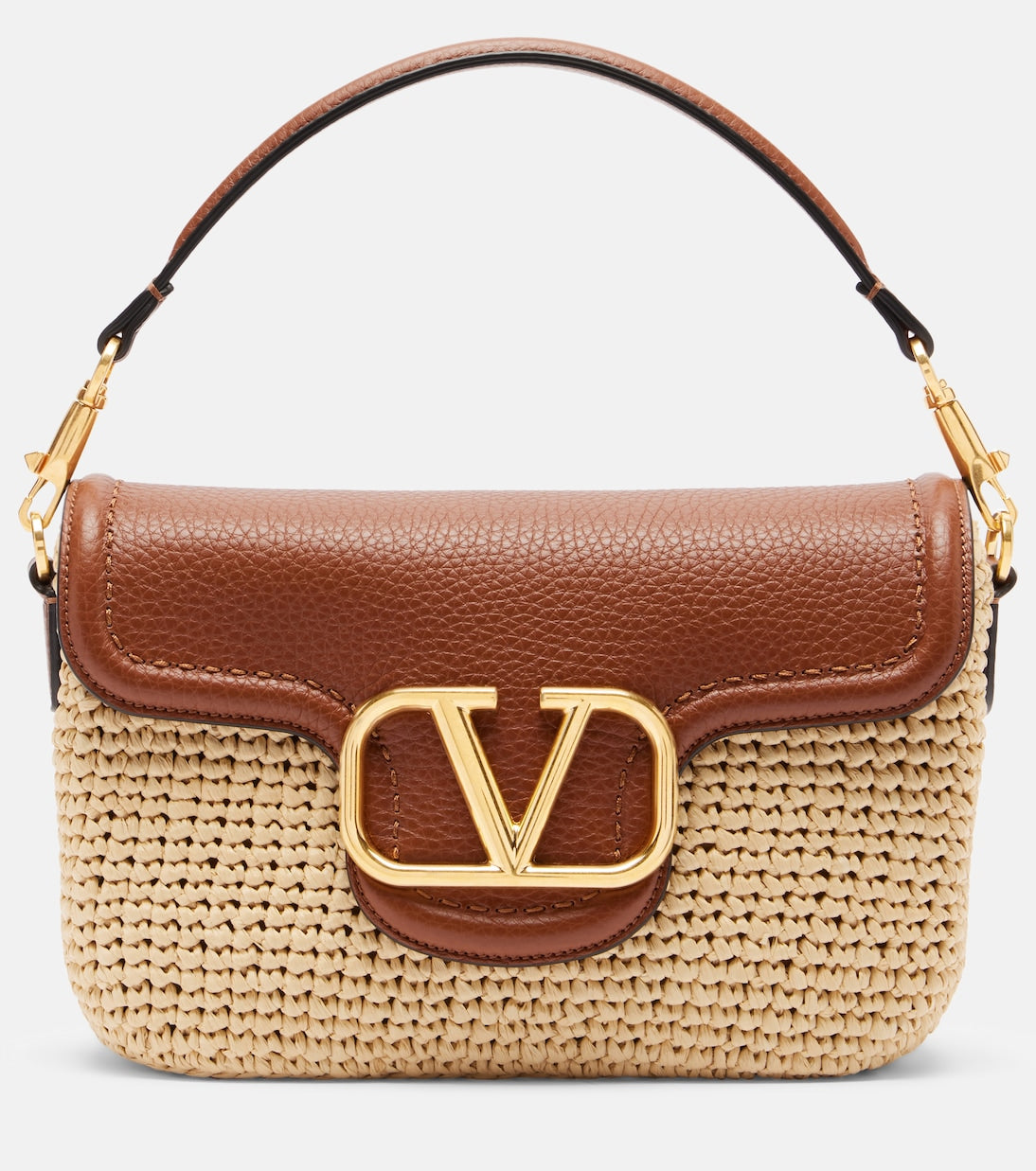 Valentino Garavani - Alltime raffia-effect shoulder bag