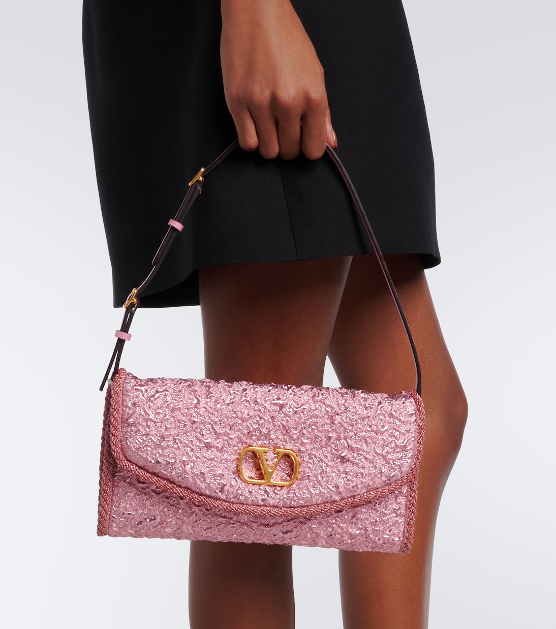 Valentino Garavani - DeVain Small cloqué jacquard shoulder bag