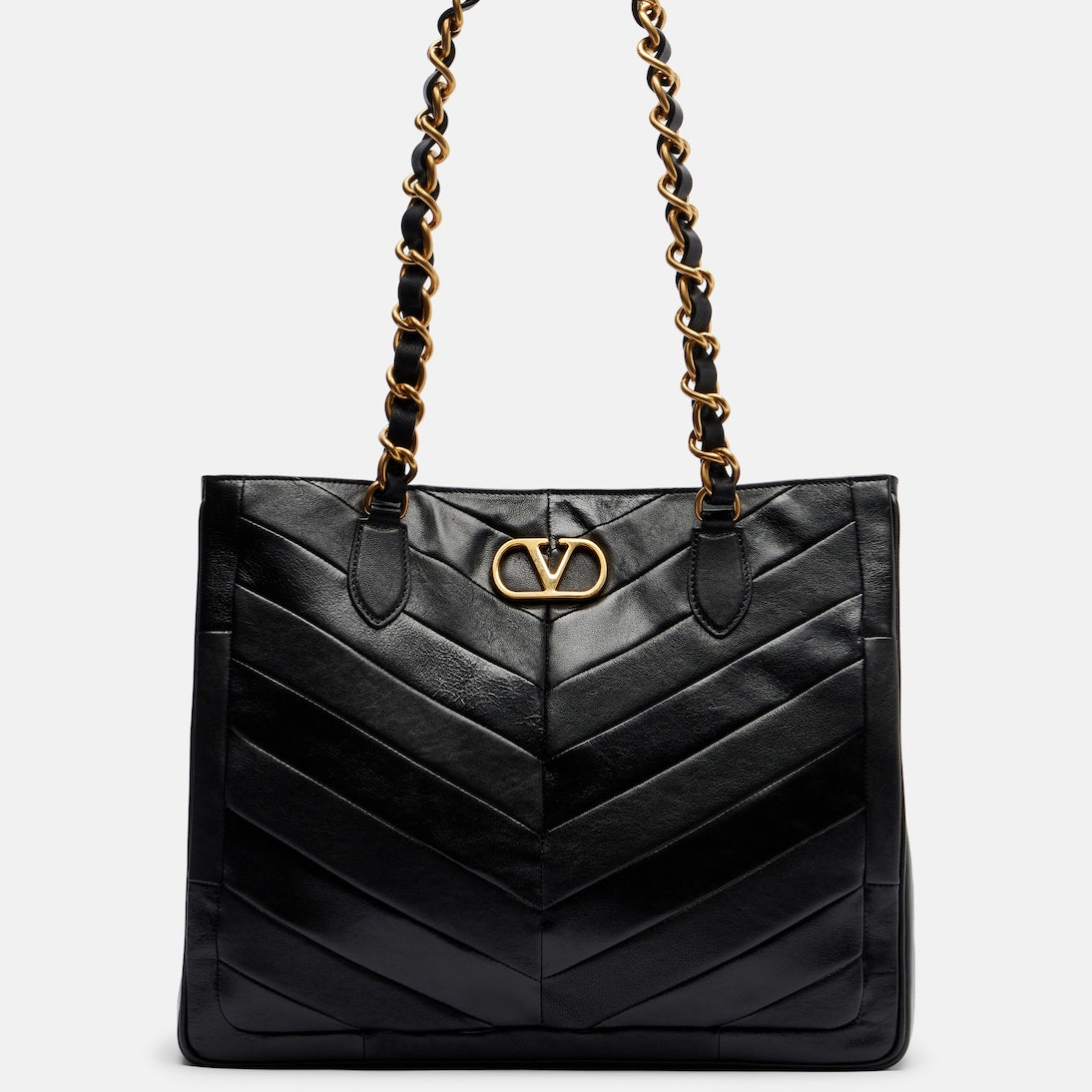 Valentino Garavani - Laseine chevron leather tote bag