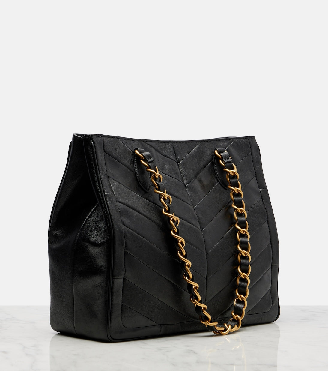 Valentino Garavani - Laseine chevron leather tote bag