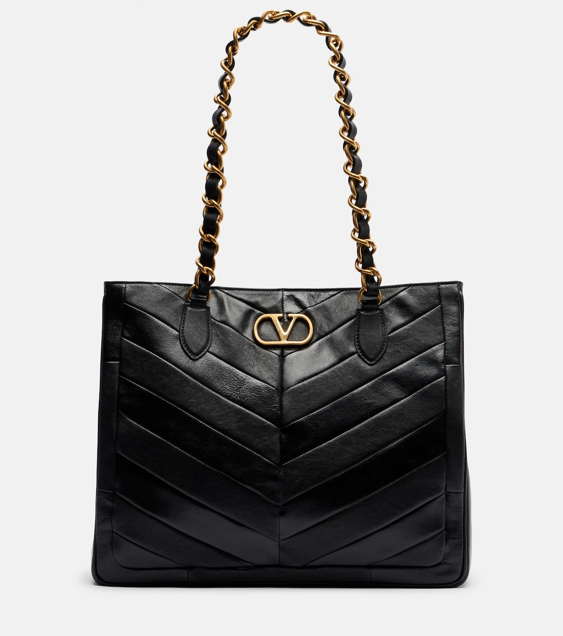 Valentino Garavani - Laseine chevron leather tote bag