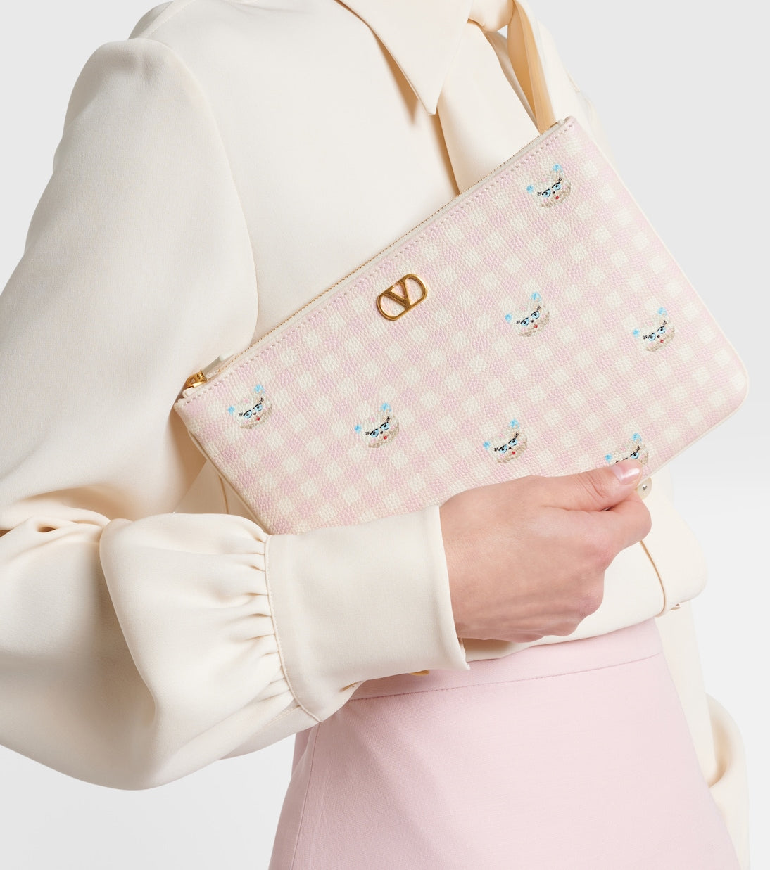 Valentino Garavani - VLogo Medium printed leather pouch