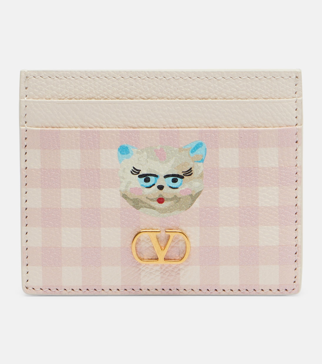 Valentino Garavani - VLogo checked leather card holder
