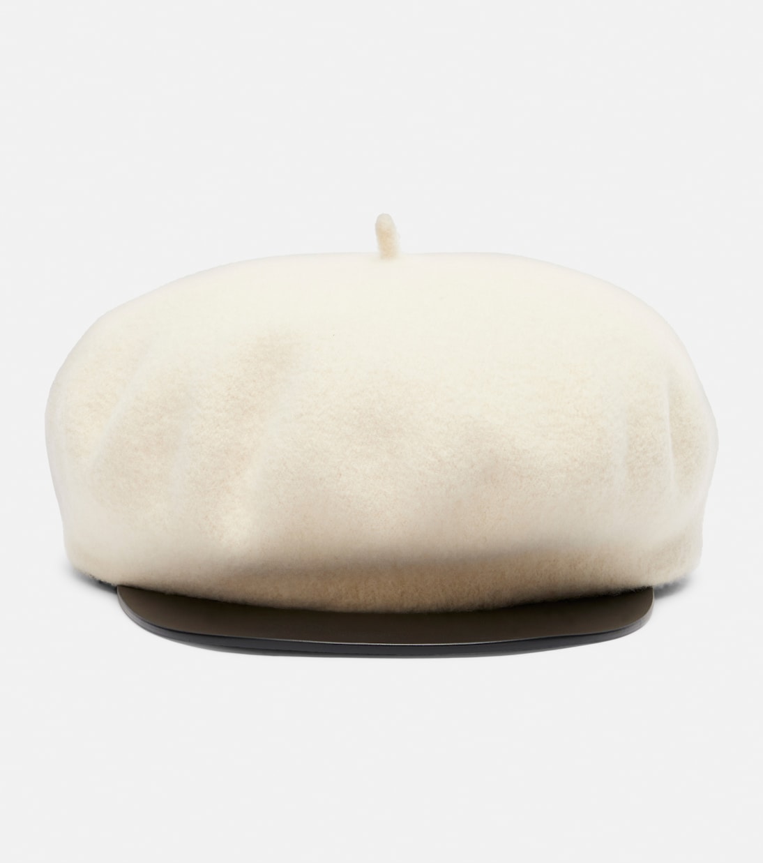 Valentino Garavani - VLogo leather-trimmed wool newsboy cap