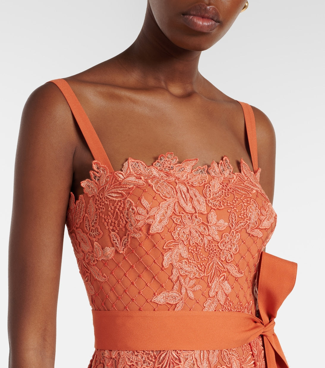 Elie Saab - Embroidered lace and tulle cocktail dress