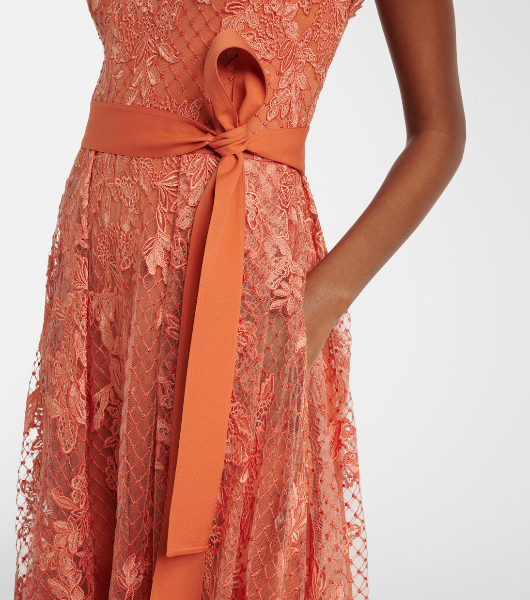 Elie Saab - Embroidered lace and tulle cocktail dress