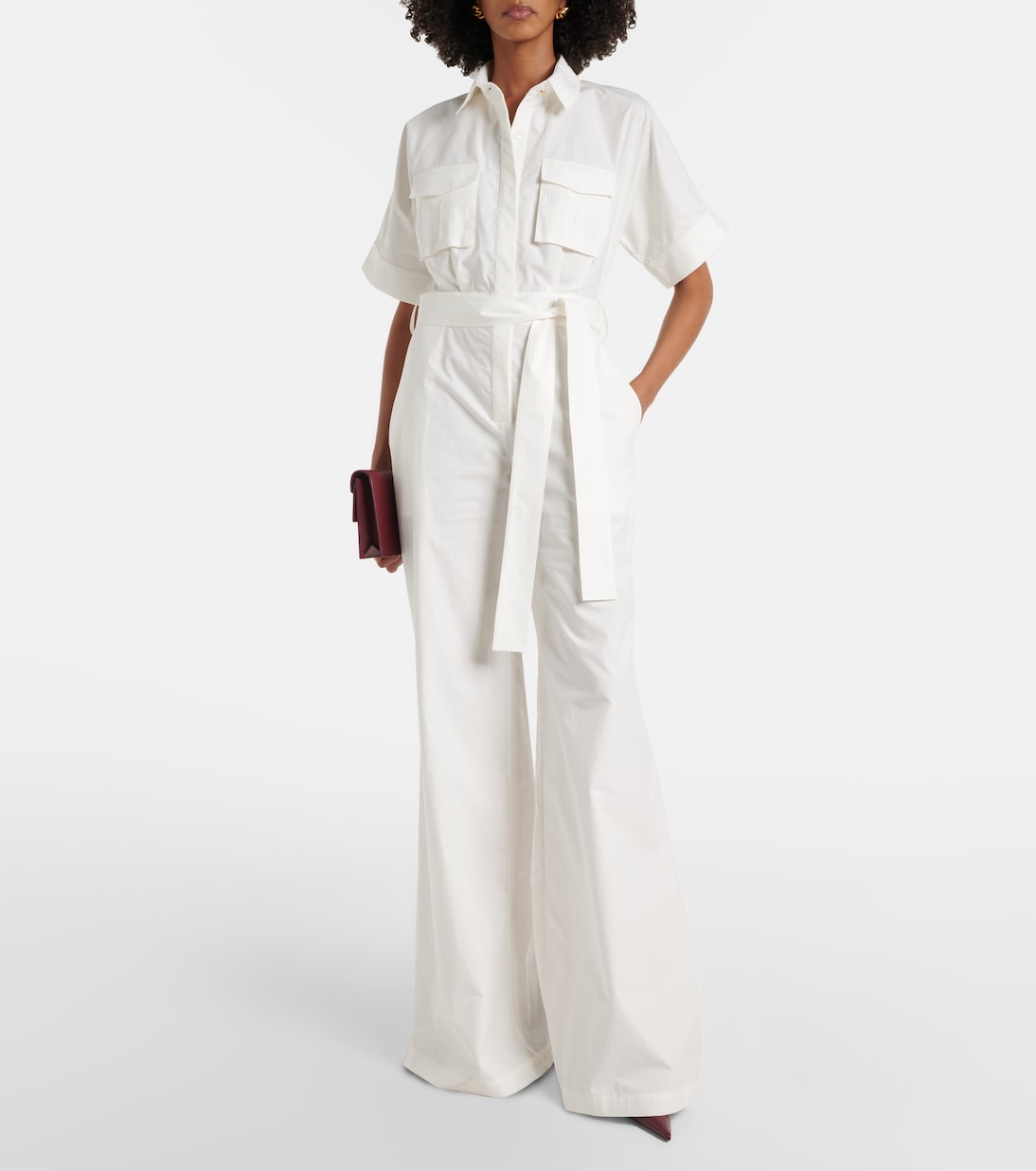 Elie Saab - Belted cotton jumpsuit