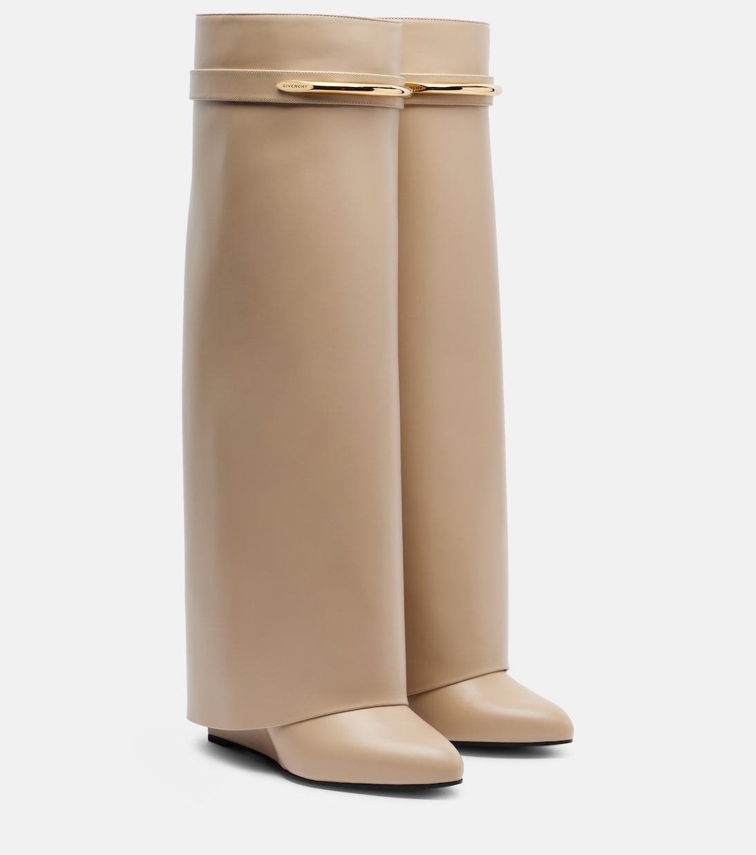 Givenchy - Shark 95 leather knee-high boots