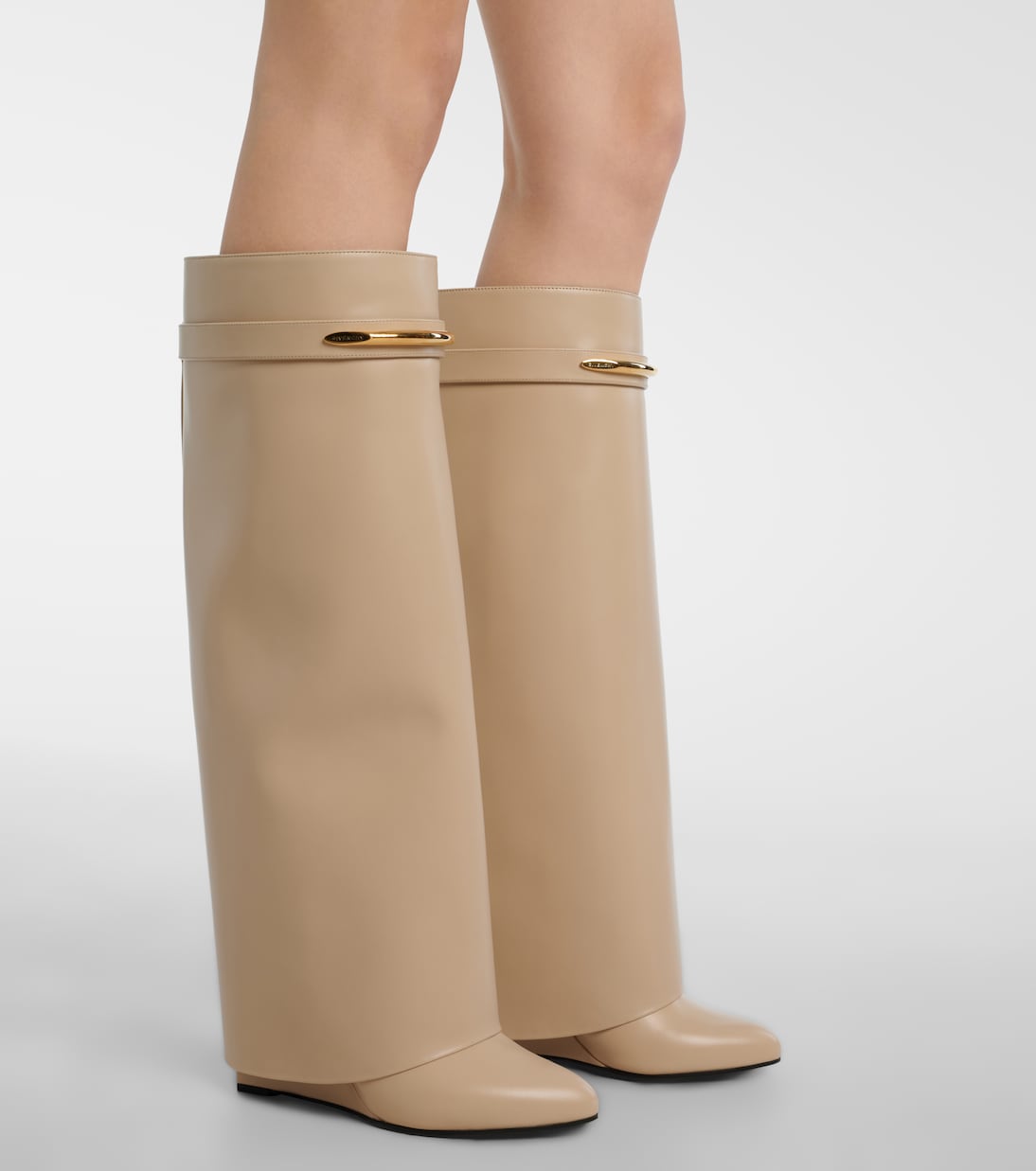 Givenchy - Shark 95 leather knee-high boots