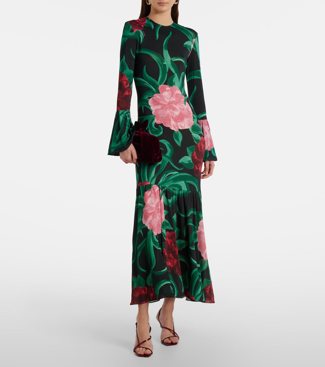 La DoubleJ - Alba floral jersey midi dress