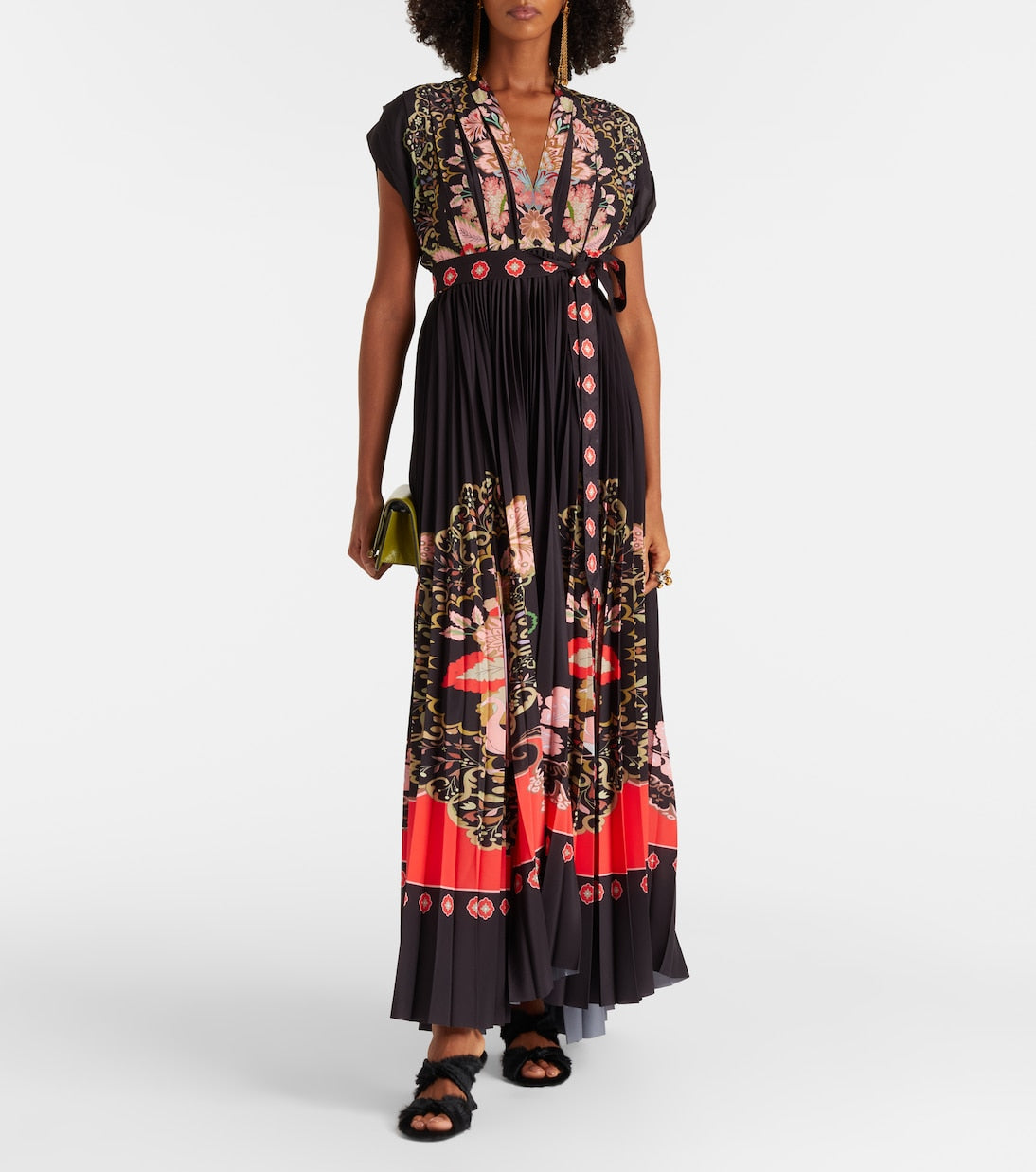 La DoubleJ - Accordion printed plissé maxi dress