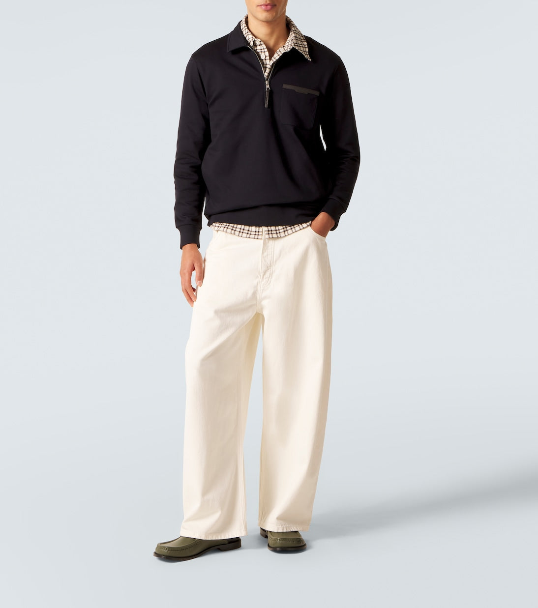 Moncler - Cotton-blend half-zip sweater