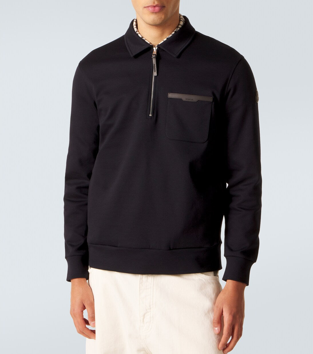 Moncler - Cotton-blend half-zip sweater