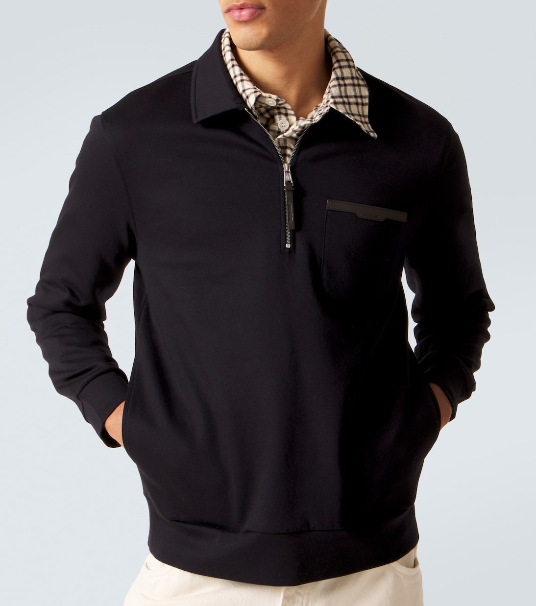 Moncler - Cotton-blend half-zip sweater