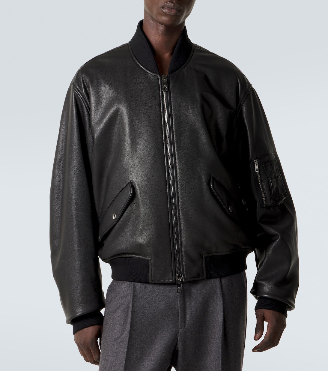 Dolce&Gabbana - Leather bomber jacket