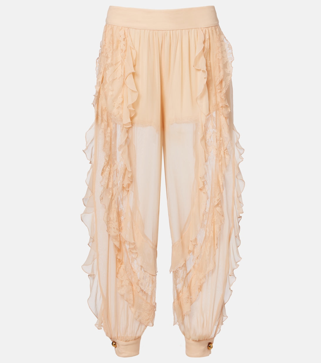 Zimmermann - Rebellion Splice ruffled silk tapered pants