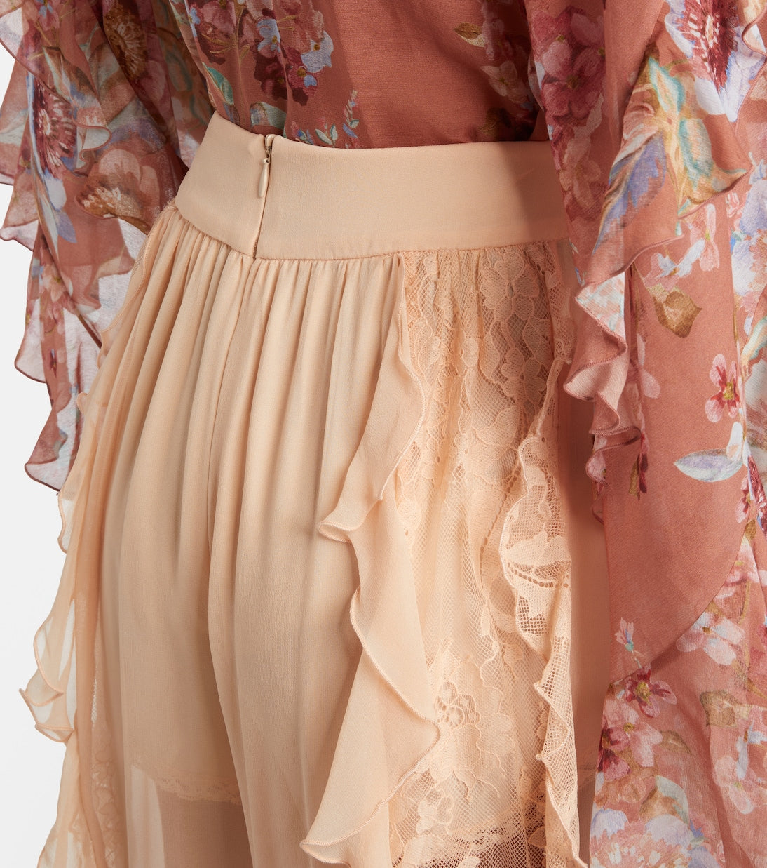 Zimmermann - Rebellion Splice ruffled silk tapered pants