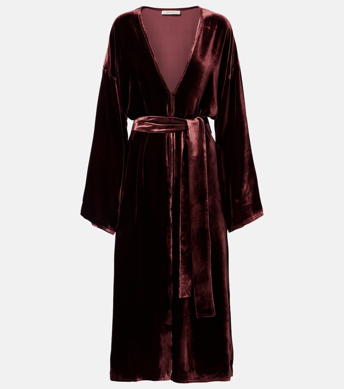 Asceno - Belted velvet midi dress