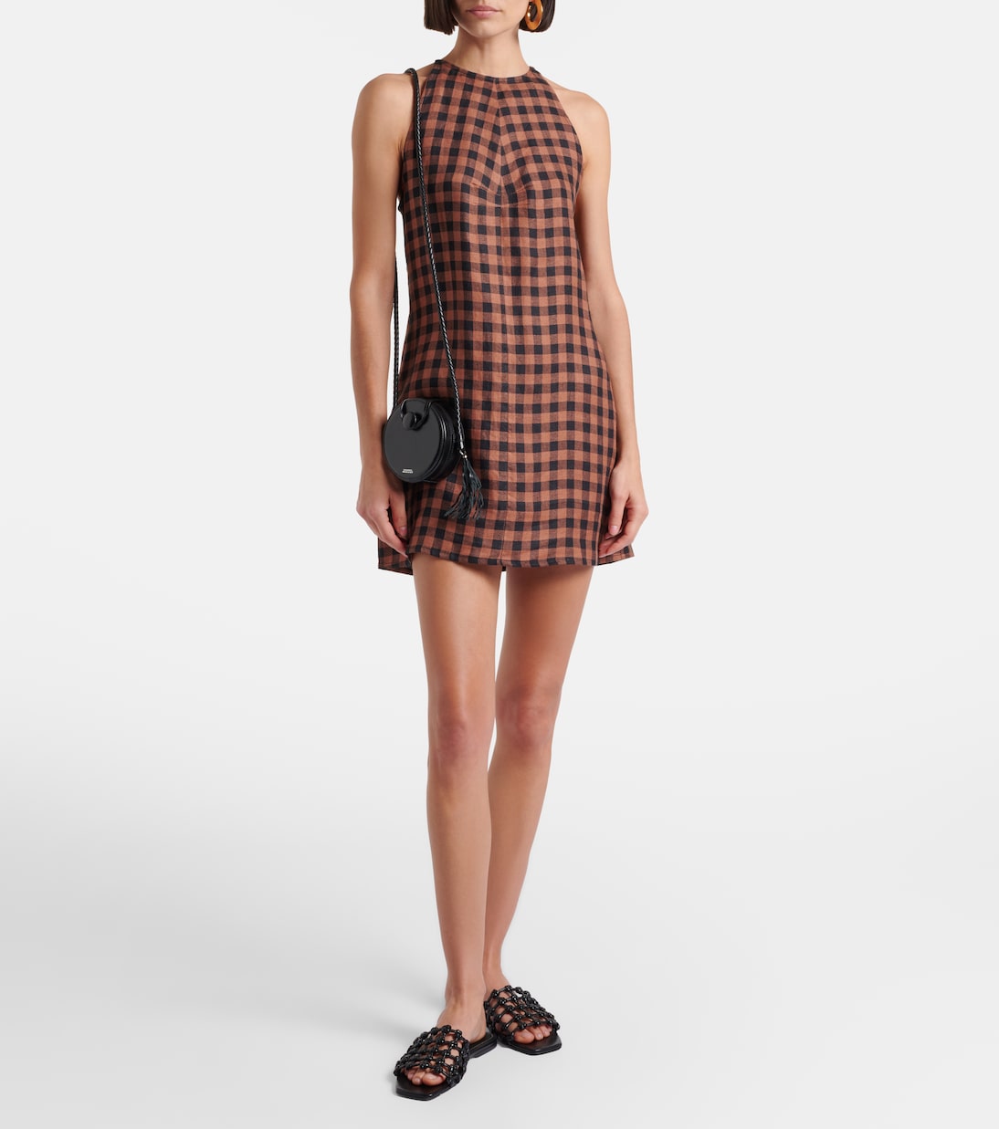 Asceno - Antigua gingham linen minidress