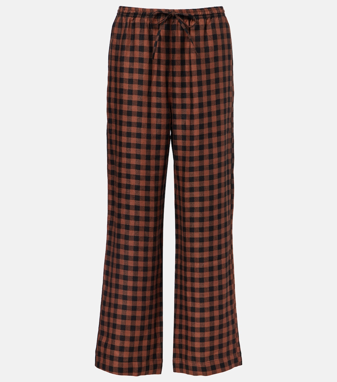 Asceno - Checked linen wide-leg pants