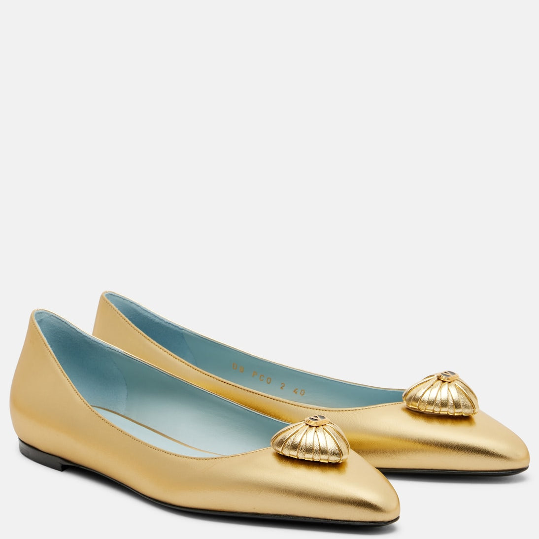 Valentino Garavani - Cœur Royal metallic leather ballet flats