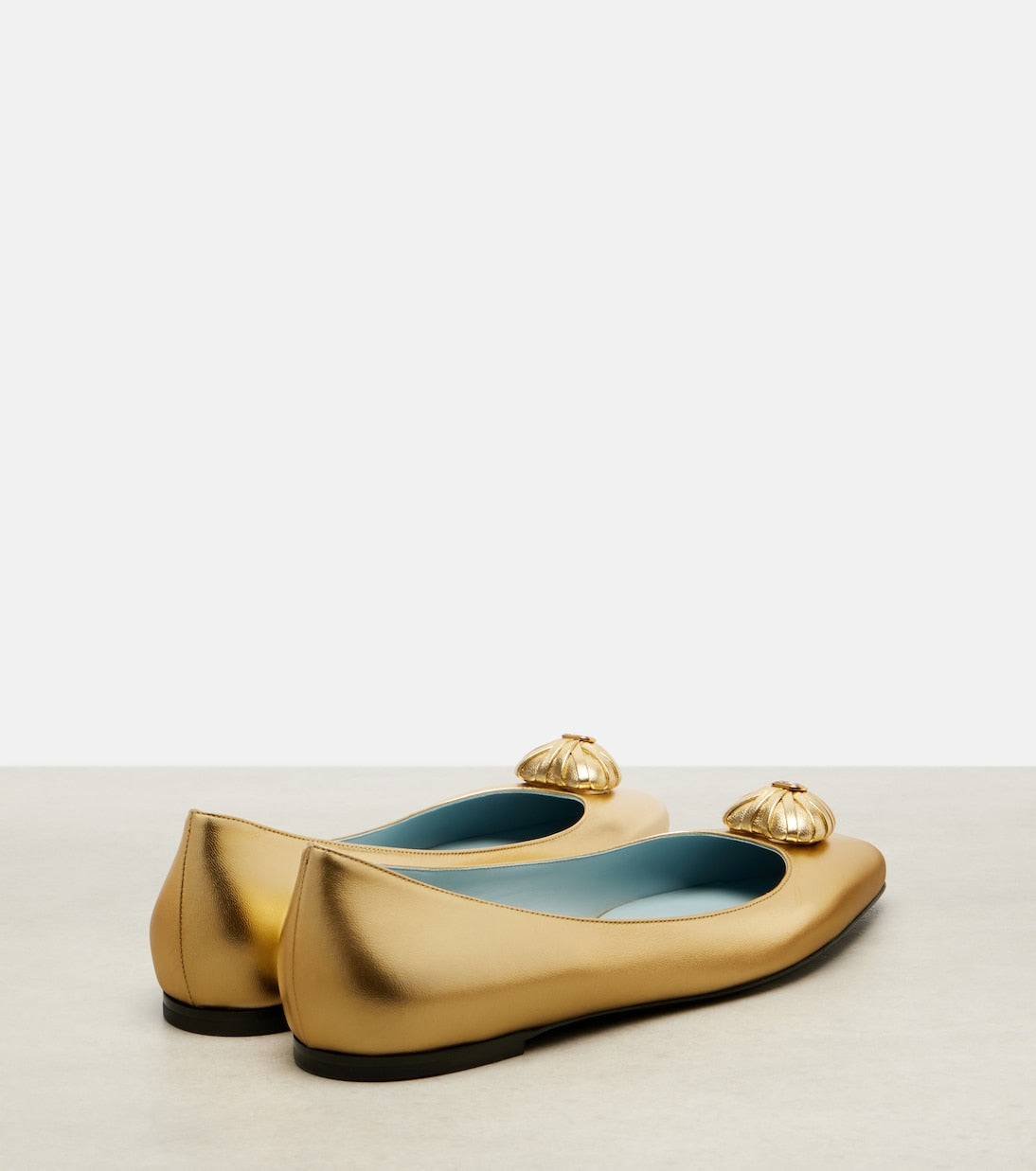 Valentino Garavani - Cœur Royal metallic leather ballet flats