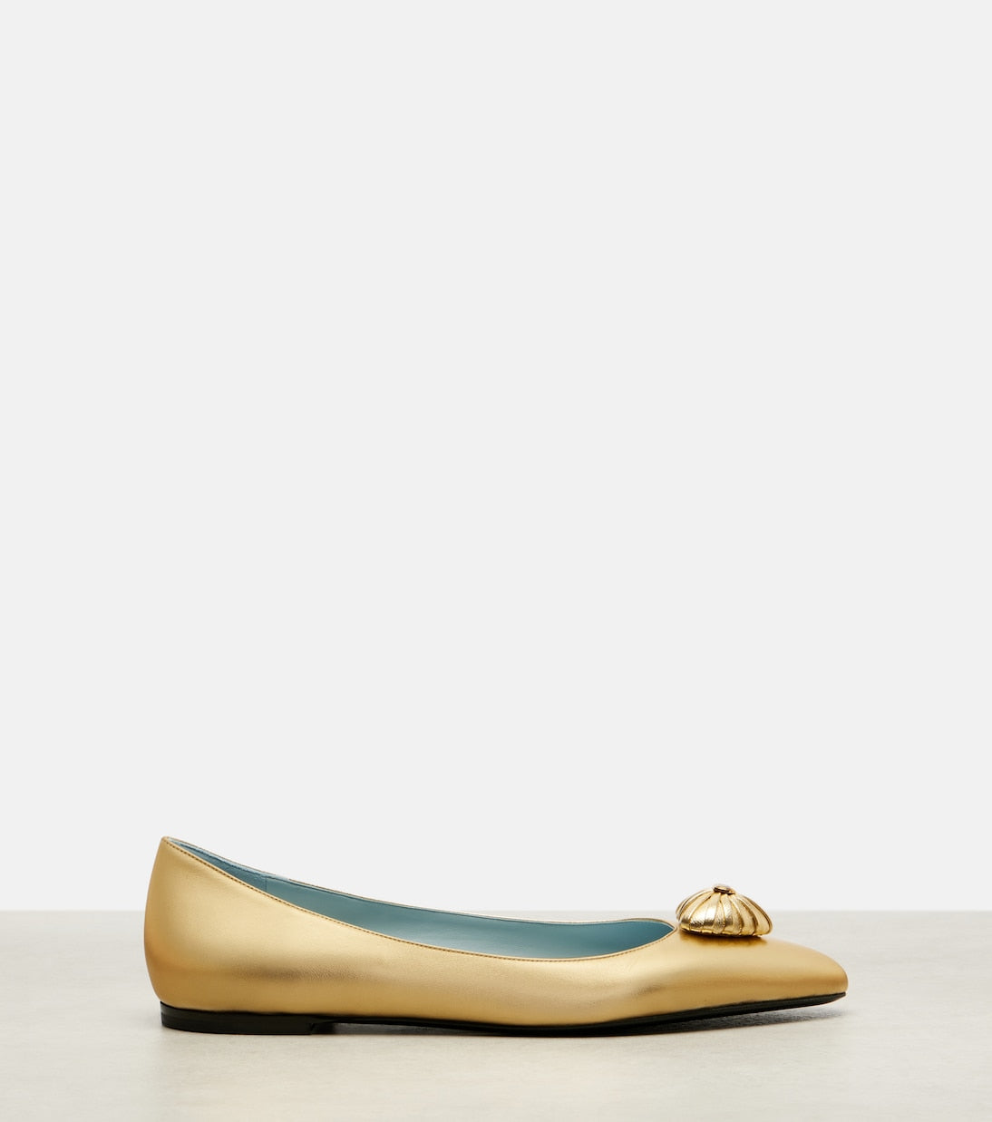 Valentino Garavani - Cœur Royal metallic leather ballet flats