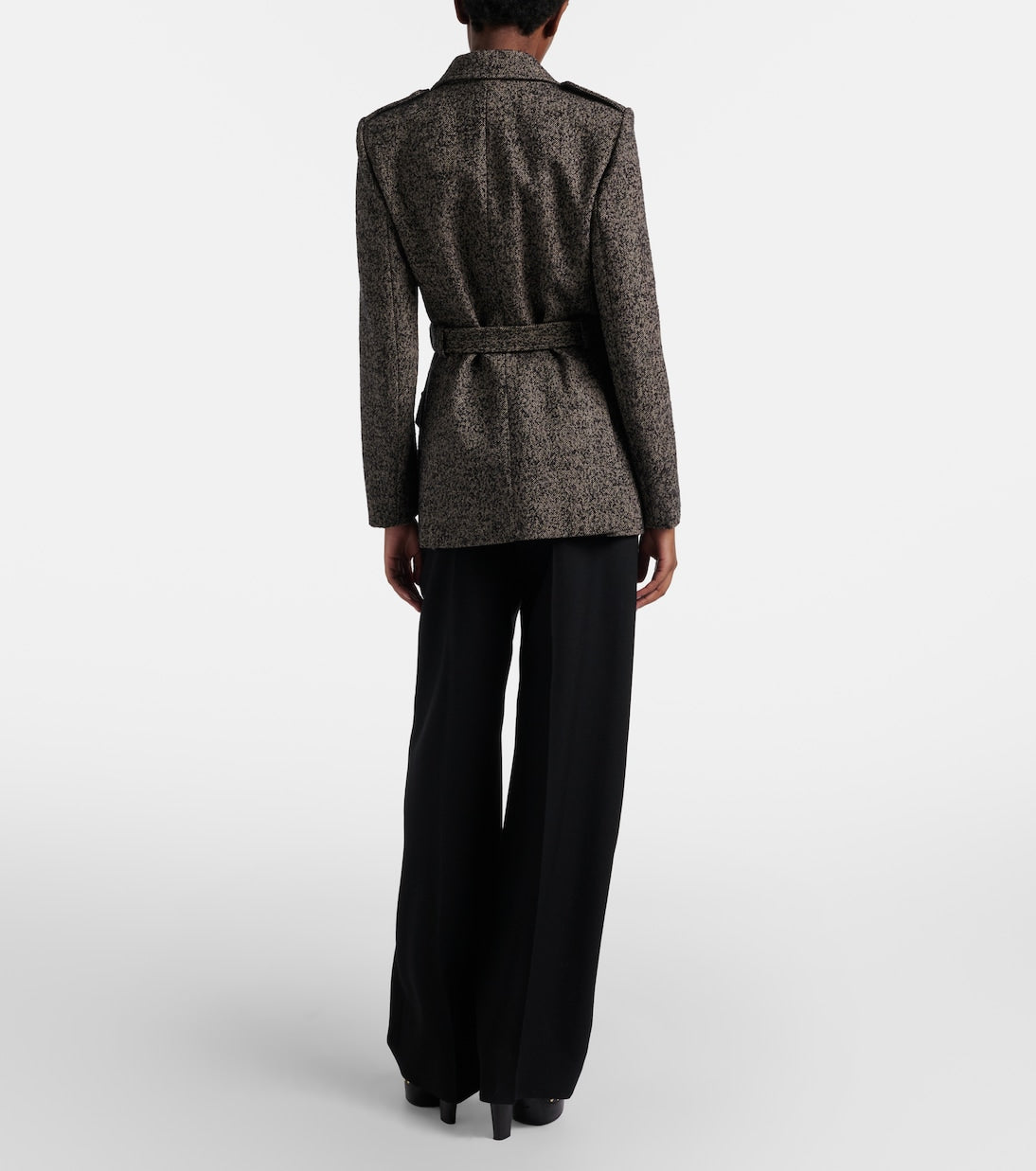 Chloé - Pleated high-rise wool gabardine wide-leg pants