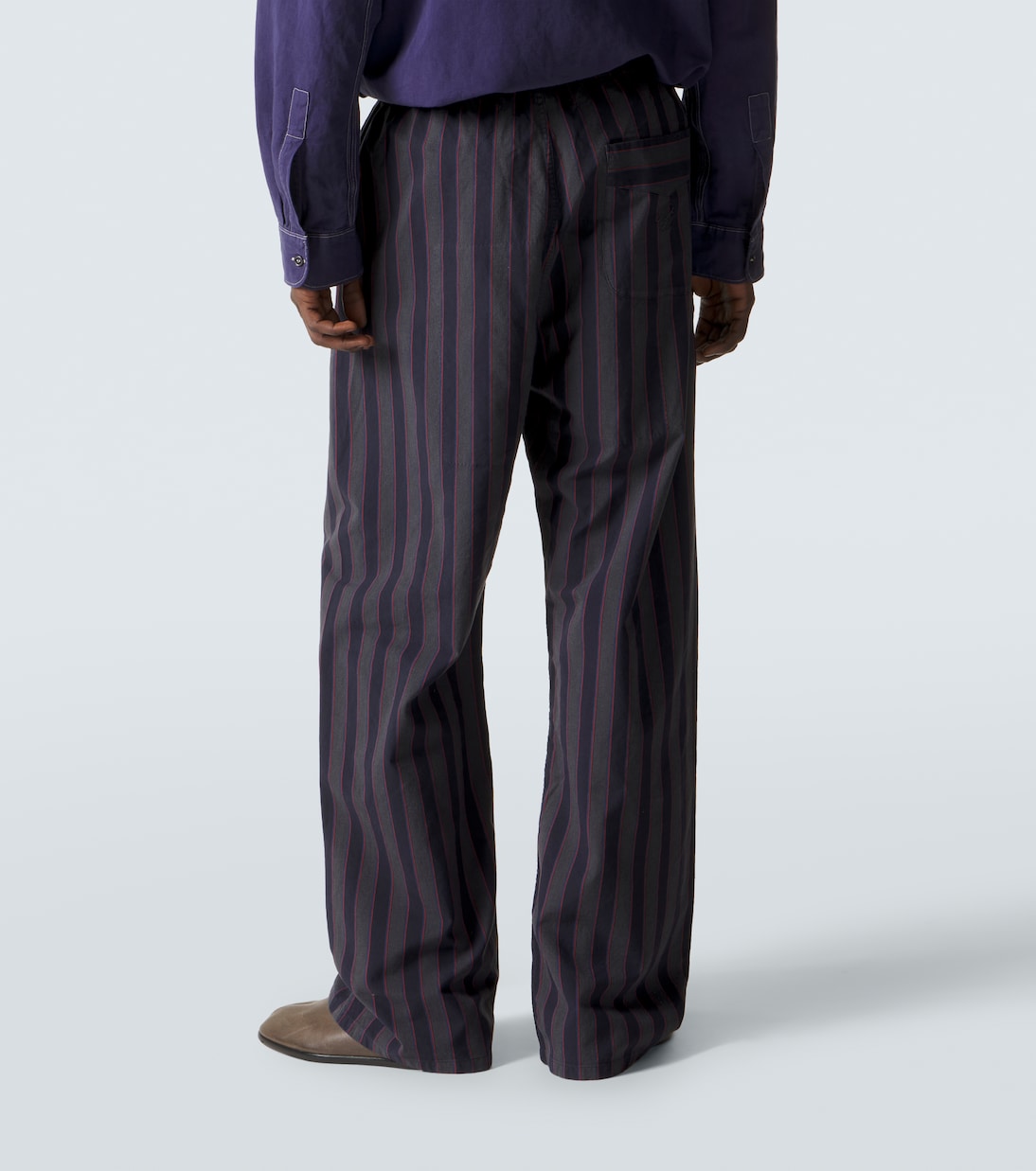 Maison Margiela - Striped cotton wide-leg pants