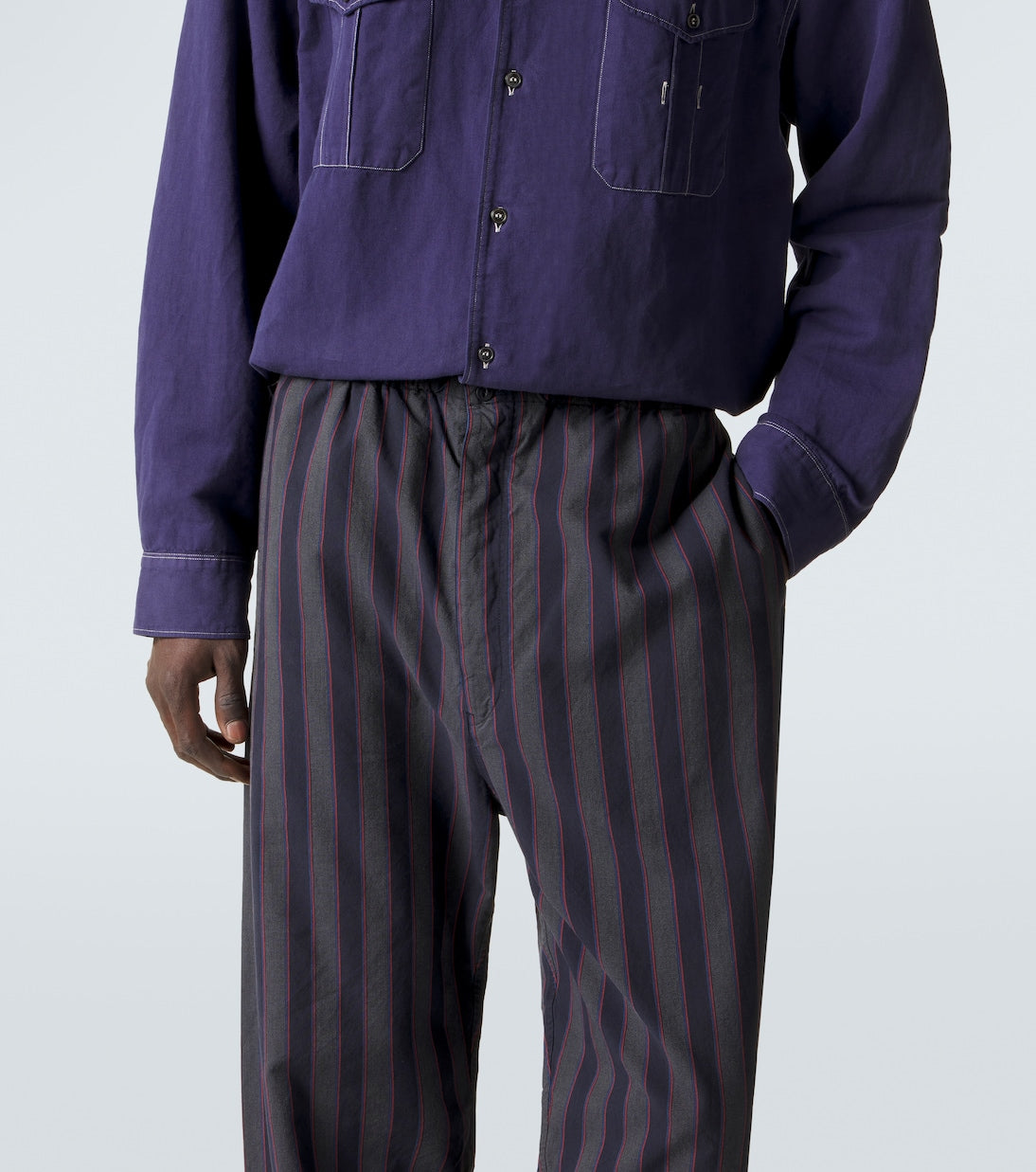 Maison Margiela - Striped cotton wide-leg pants