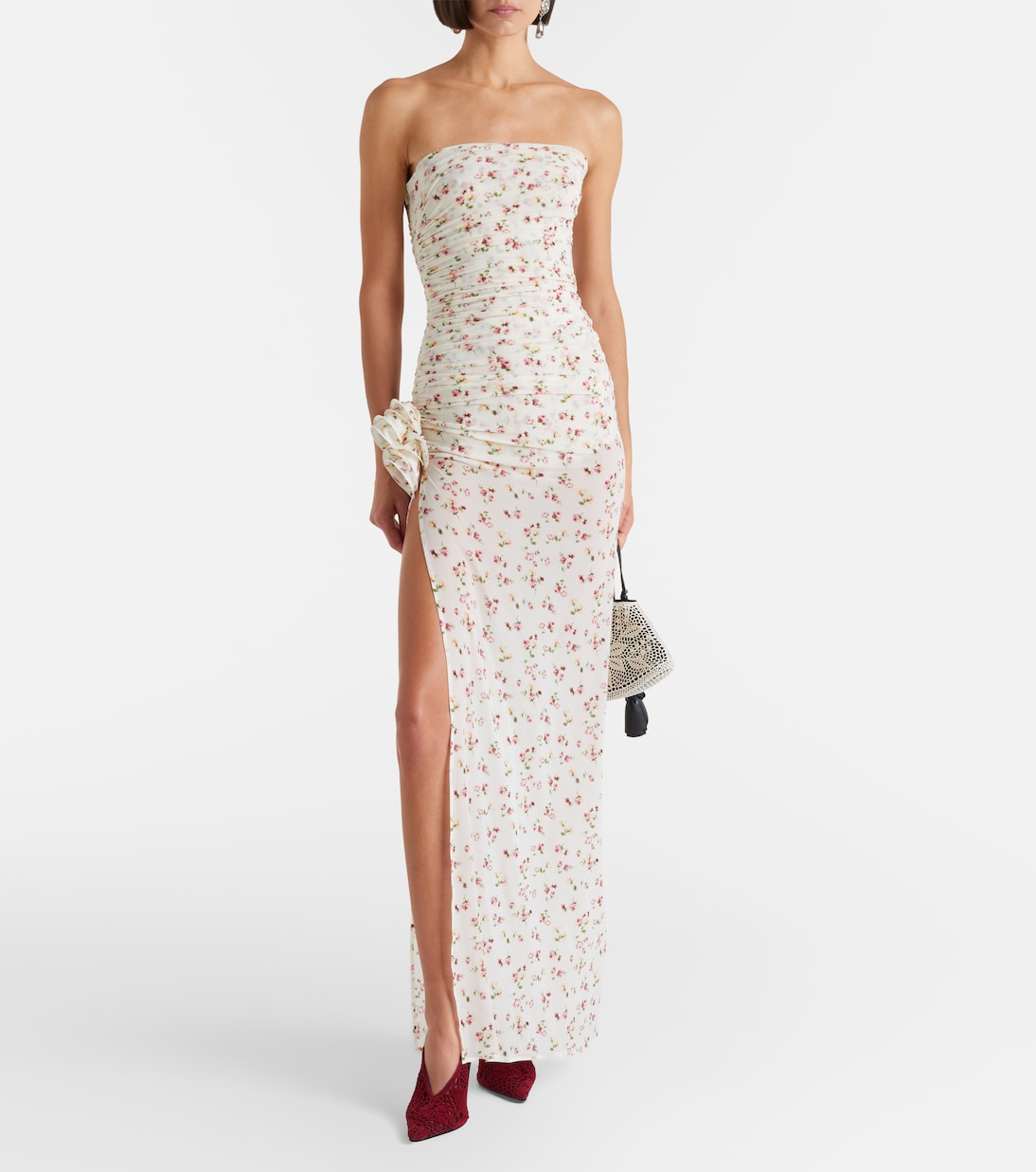 Magda Butrym - Floral ruched strapless maxi dress