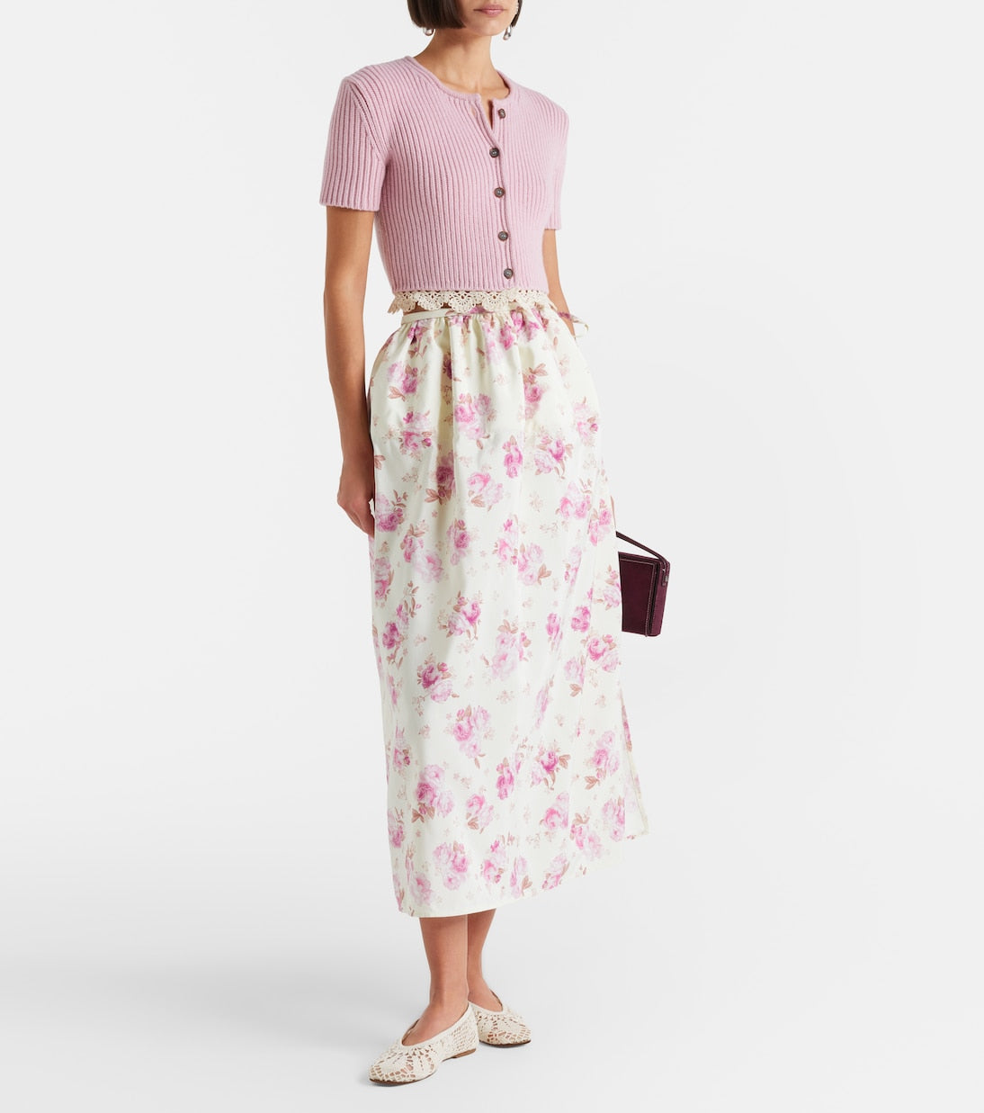 Magda Butrym - Floral silk midi skirt