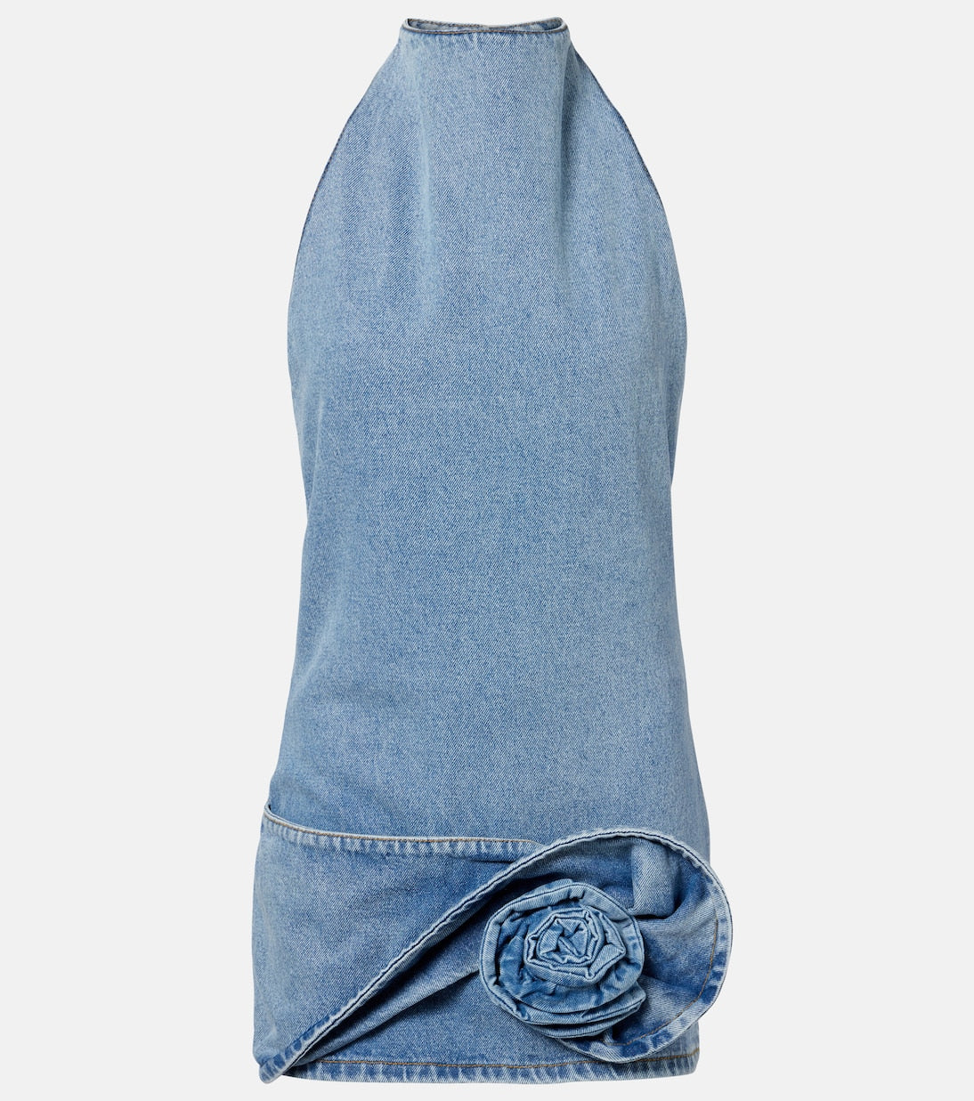 Magda Butrym - Floral-appliqué denim minidress