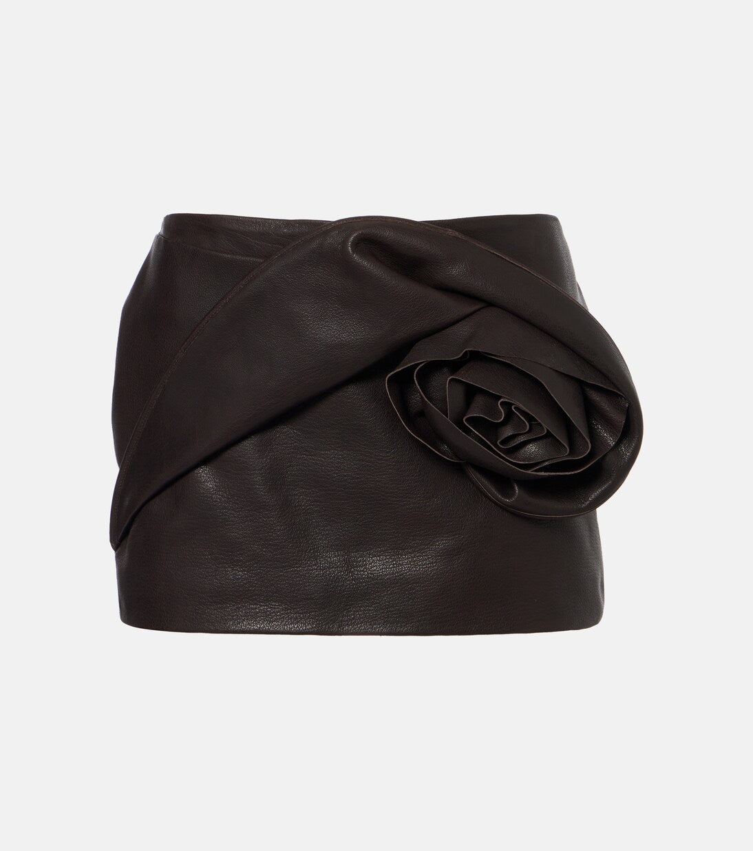Magda Butrym - Floral-appliqué leather miniskirt